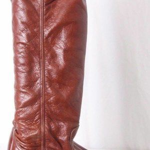 FRYE Boots 6.5 Dorado Knee High Brown Leather Tall